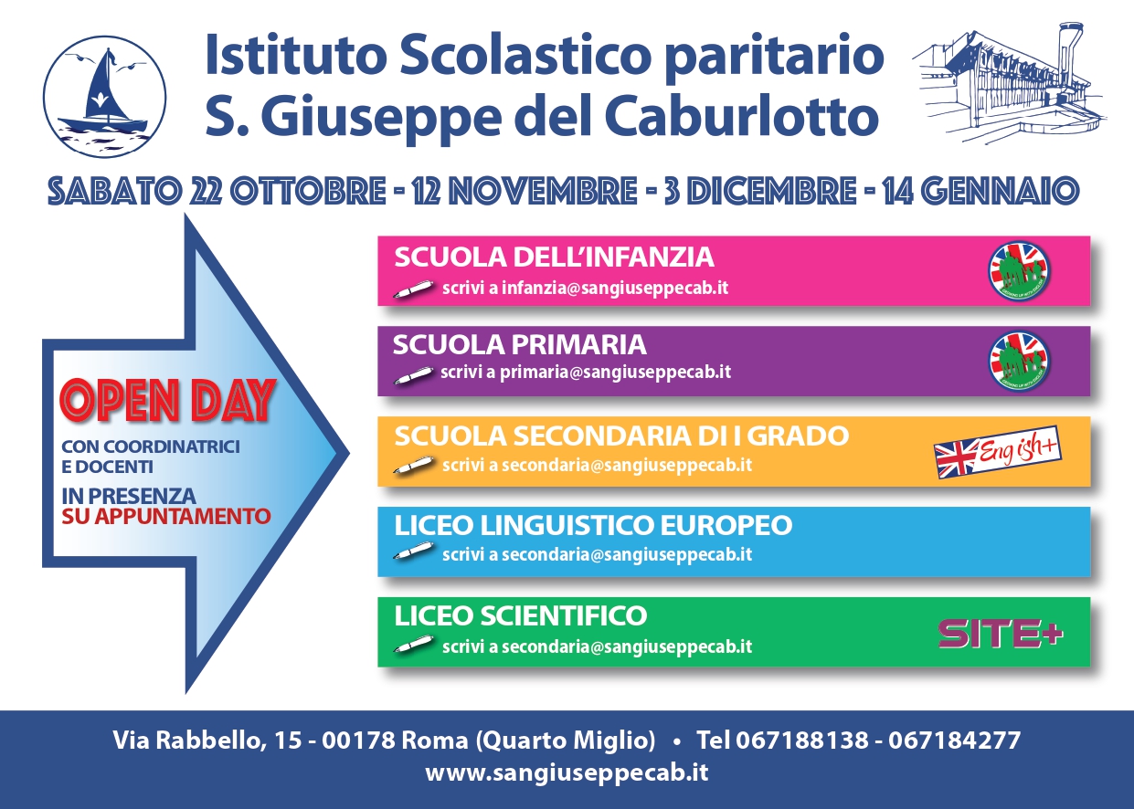 Scuola Roma, quale scegliere? L'Open Day del S. Giuseppe del Caburlotto!