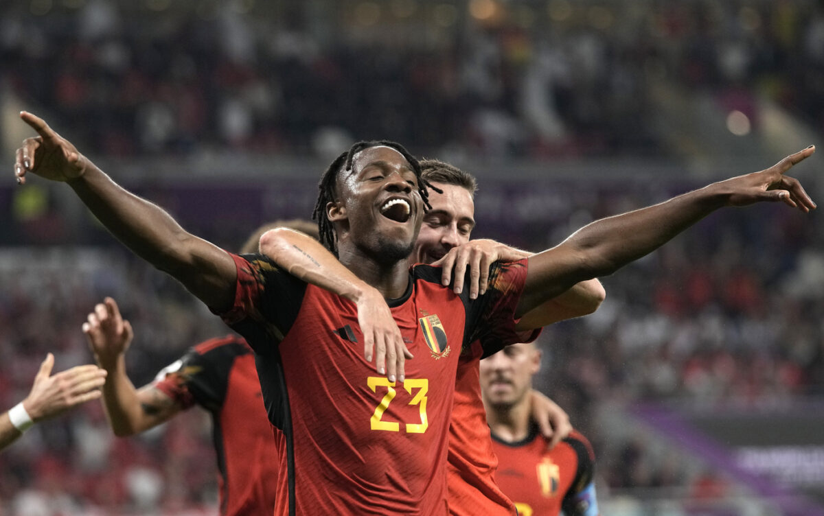 L'esultanza del Belgio per il gol vittoria
