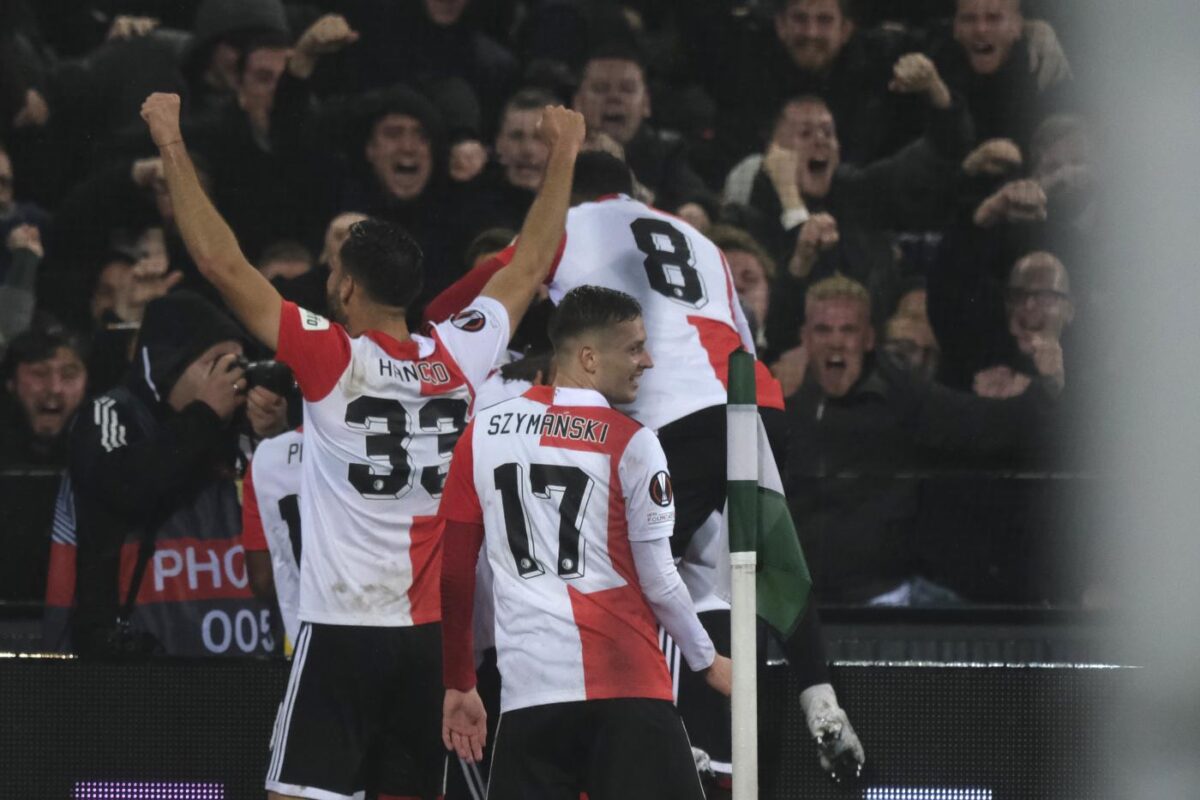 Esultanza dei giocatori del Feyenoord