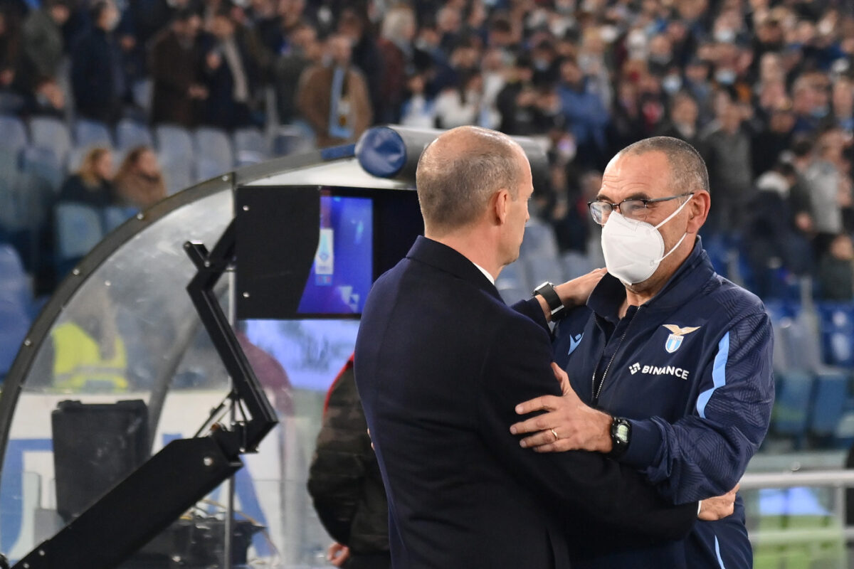 Sarri e Allegri si salutano prima di Lazio-Juventus
