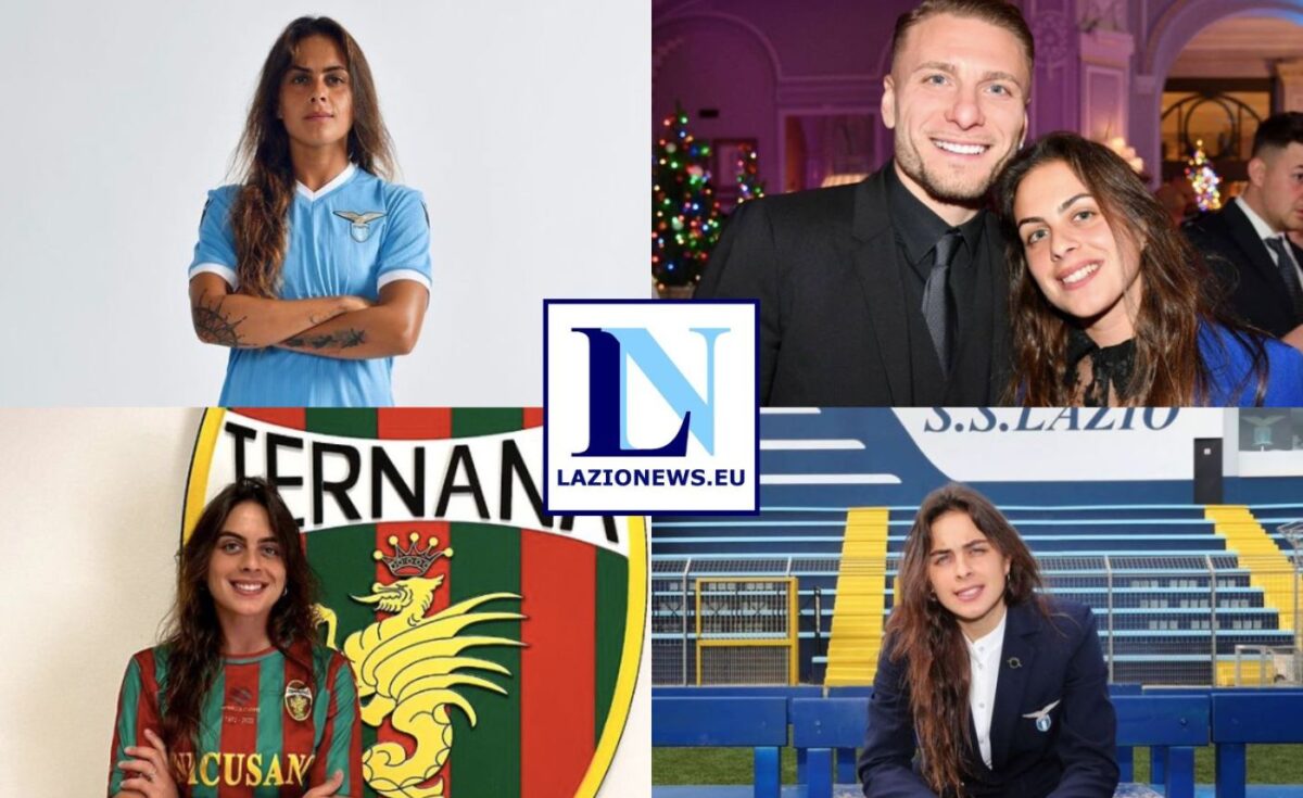 Collage di fotografie di Martina Santoro con la maglia della Lazio e della Ternana.