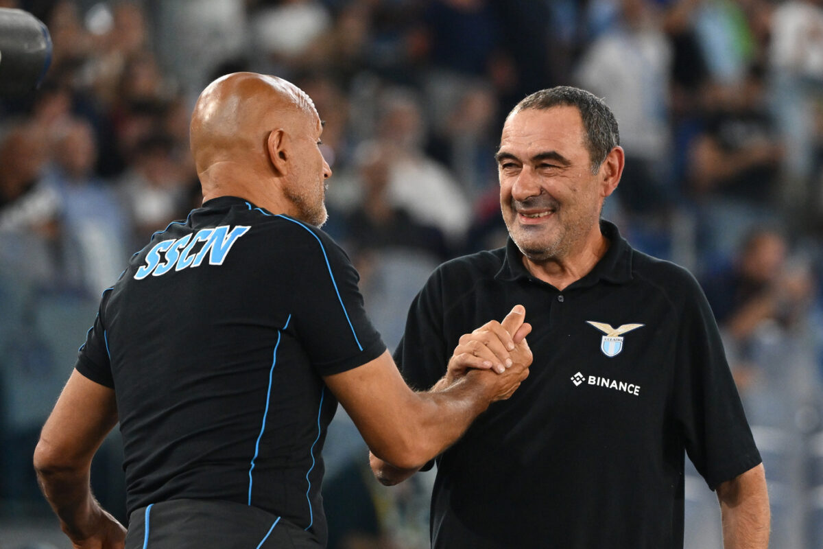 Spalletti stringe la mano a Sarri: dove vedere la partita tra Napoli e Lazio
