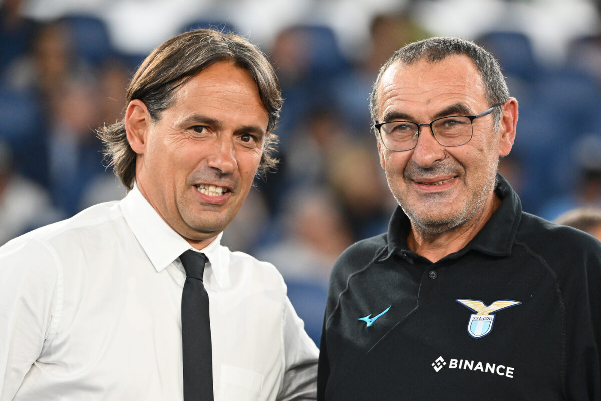 Inzaghi e Sarri insieme nella gara di andata tra Lazio e Inter