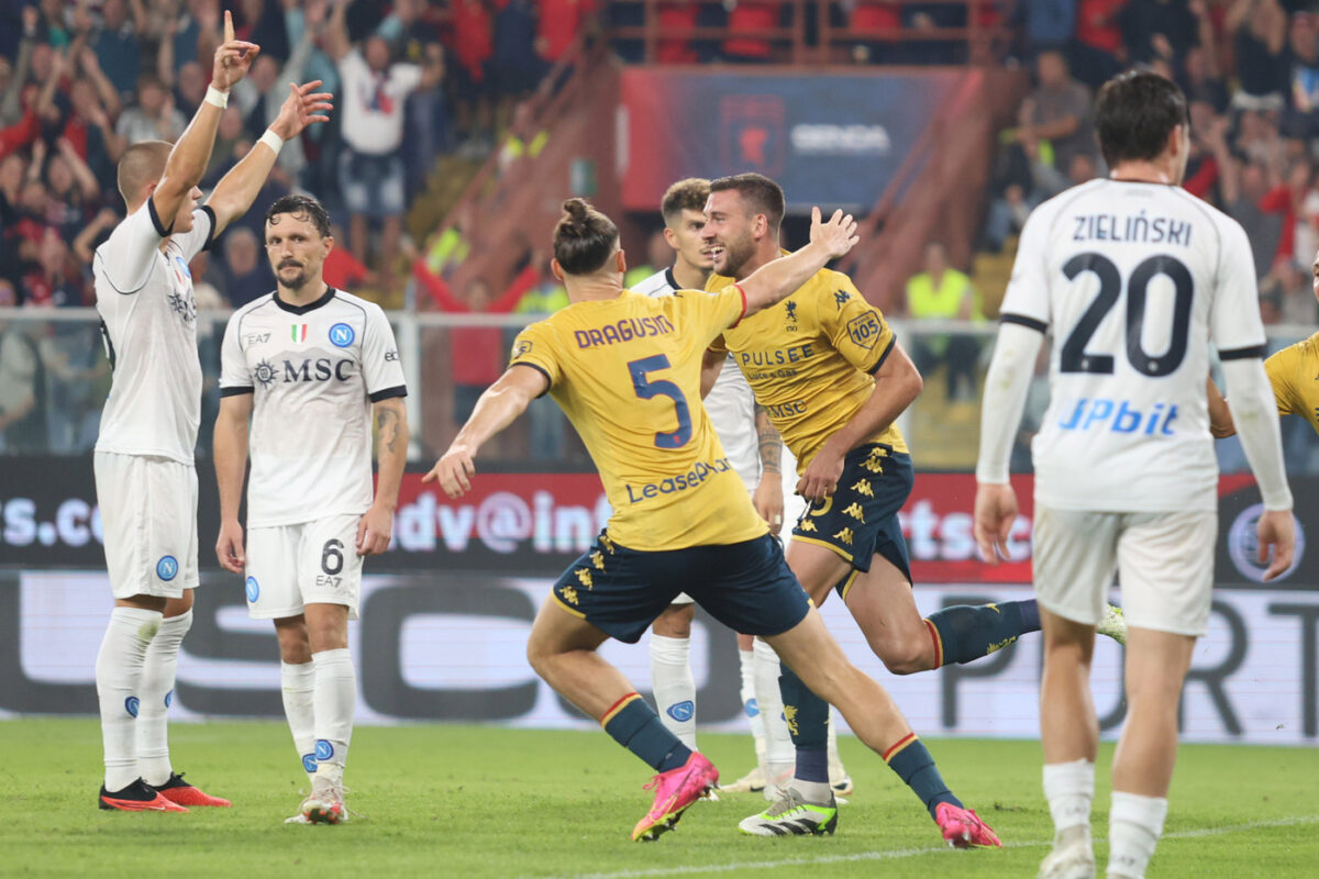 Il gol di Bani in Genoa Napoli
